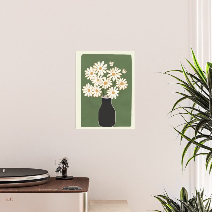 White Daisy Bouquets in Vase 3 Poster Gallery Image 2