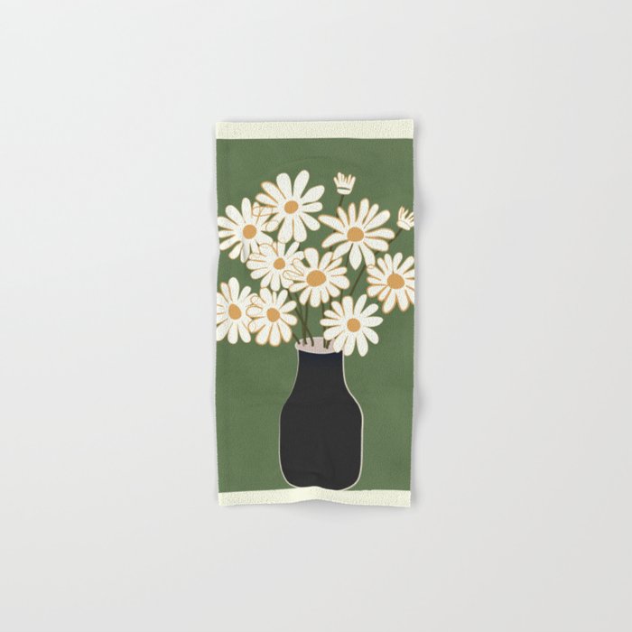 White Daisy Bouquets in Vase 3 Bath Towel Gallery Image 1
