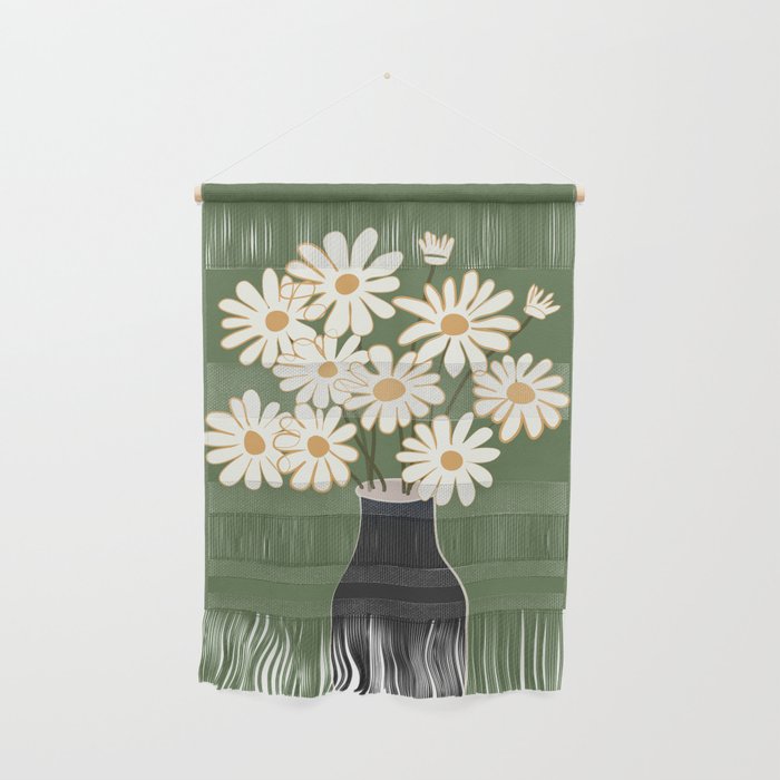 White Daisy Bouquets in Vase 3 Wall Hanging Gallery Image 1