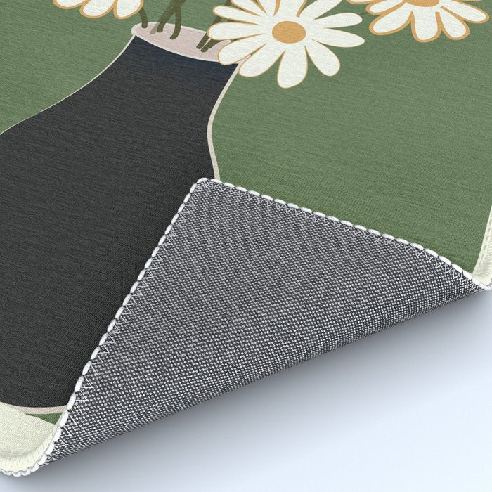 White Daisy Bouquets in Vase 3 Rug Gallery Image 4