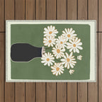 White Daisy Bouquets in Vase 3 Outdoor Rug Gallery Image 1