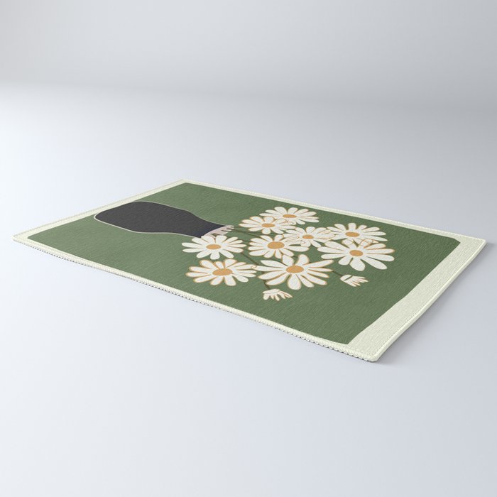 White Daisy Bouquets in Vase 3 Rug Gallery Image 3