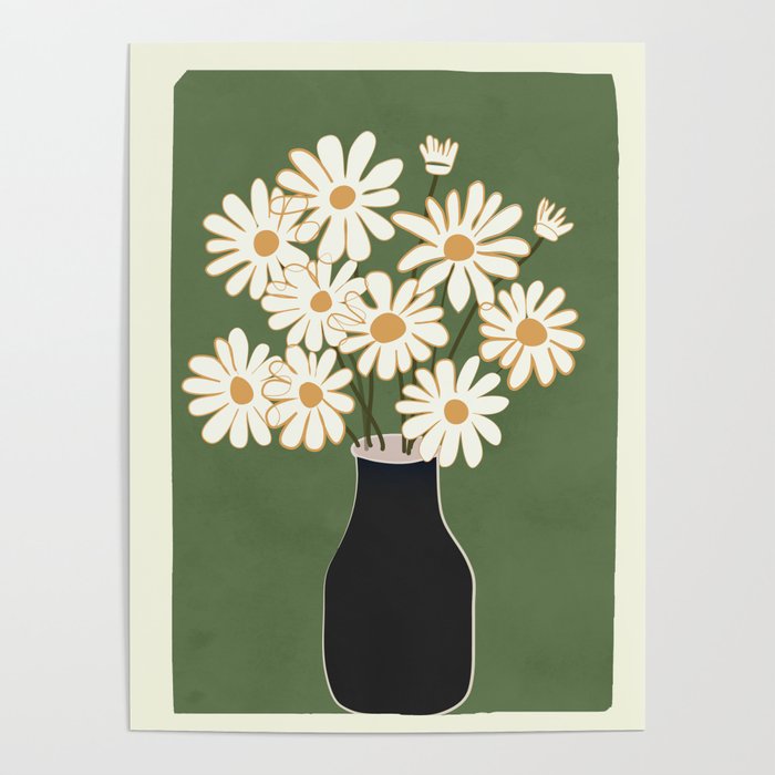 White Daisy Bouquets in Vase 3 Poster Gallery Image 4