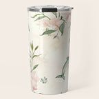 Dolphins and orchids watercolor tropical print Travel Mug Gallery Image 1