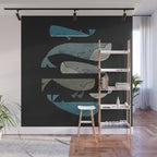 Retro Whale Pod Wall Mural Gallery Image 1