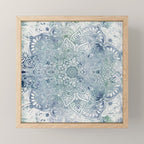 Yoga, Mandala, Green and Blue, Wall Art Boho Mini Art Print Gallery Image 1