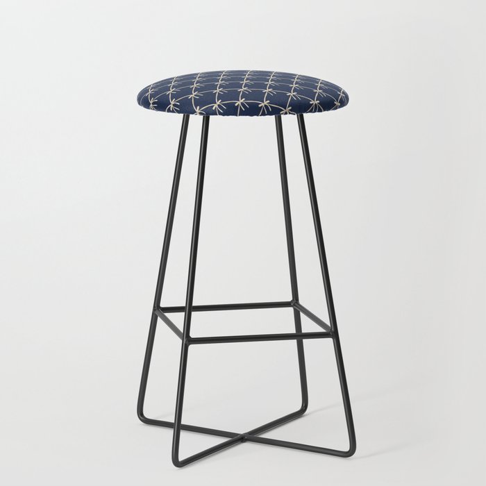 Bows & Ribbons Pattern XLII Dark Navy Blue Stool Gallery Image 1