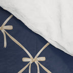 Bows & Ribbons Pattern XLII Dark Navy Blue Comforter Gallery Image 4