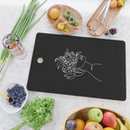 The Girl with the Flowers: Black & White Edition Cutting Board Gallery Image 2
