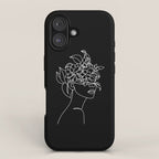 The Girl with the Flowers: Black & White Edition iPhone Case Gallery Image 1