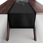 The Girl with the Flowers: Black & White Edition Table Runner Gallery Image 1