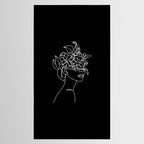 The Girl with the Flowers: Black & White Edition Tablecloth Gallery Image 2