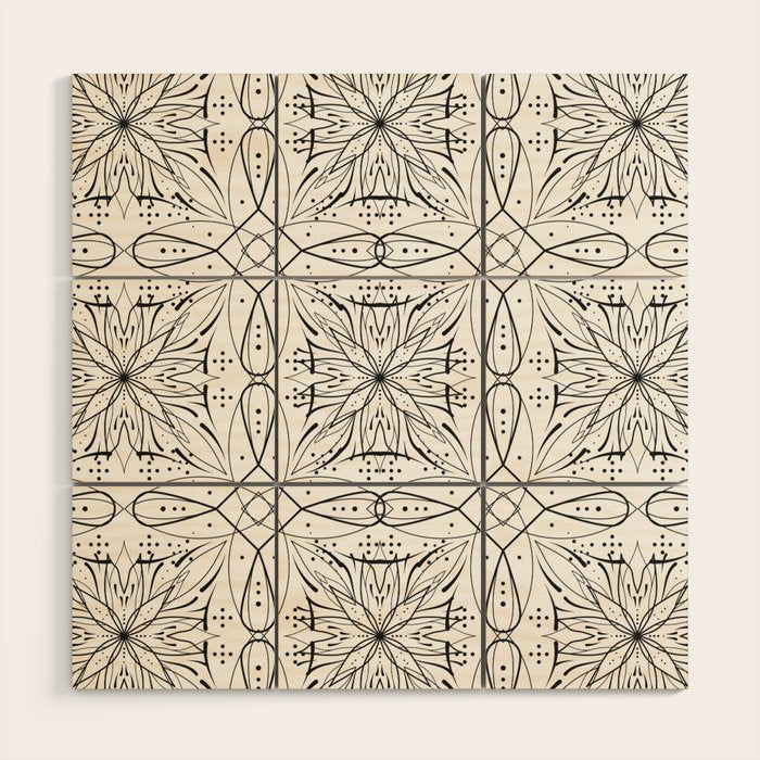 BW starry abstract mosaic B Wood Wall Art Gallery Image 1