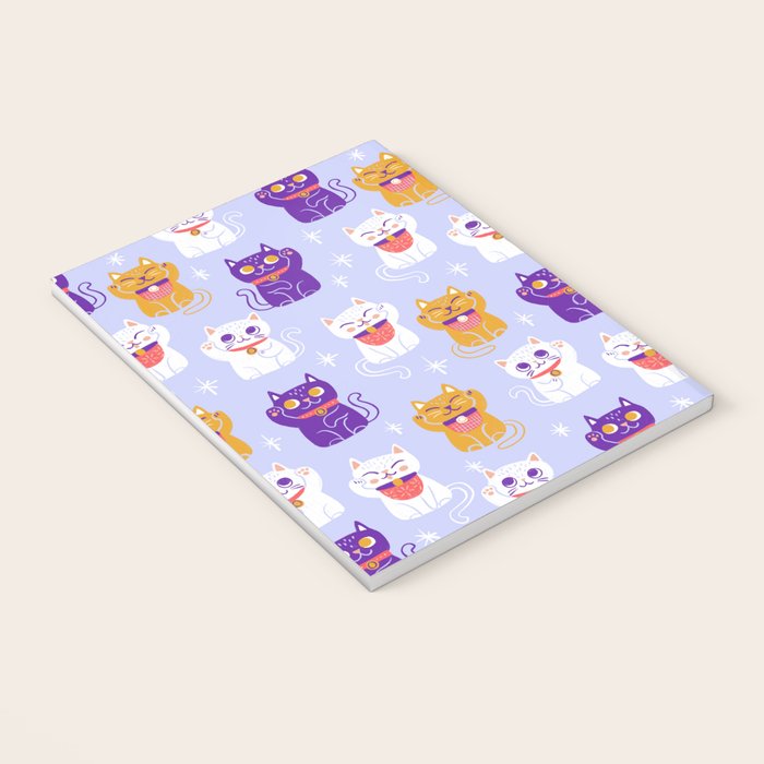 Lucky Waving Kitty Cat Maneki Neko Notebook Gallery Image 3