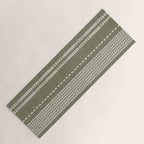 vertical dashed stitch - dark sage Yoga Mat Gallery Image 1