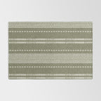 vertical dashed stitch - dark sage Rug Gallery Image 2