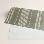 vertical dashed stitch - dark sage Wrapping Paper Gallery Image 2