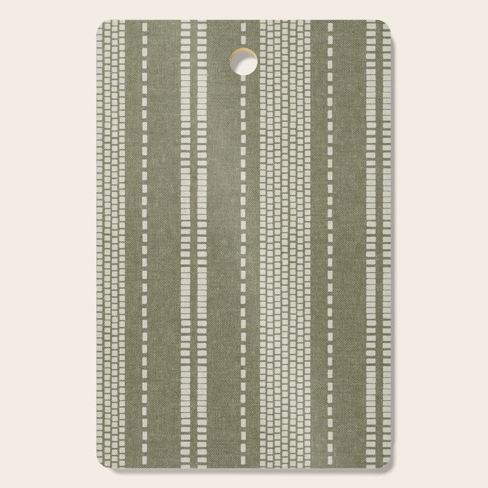 vertical dashed stitch - dark sage Cutting Board Gallery Image 1