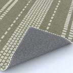 vertical dashed stitch - dark sage Rug Gallery Image 4