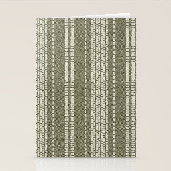 vertical dashed stitch - dark sage Stationery Card Gallery Image 2