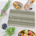 vertical dashed stitch - dark sage Cutting Board Gallery Image 2