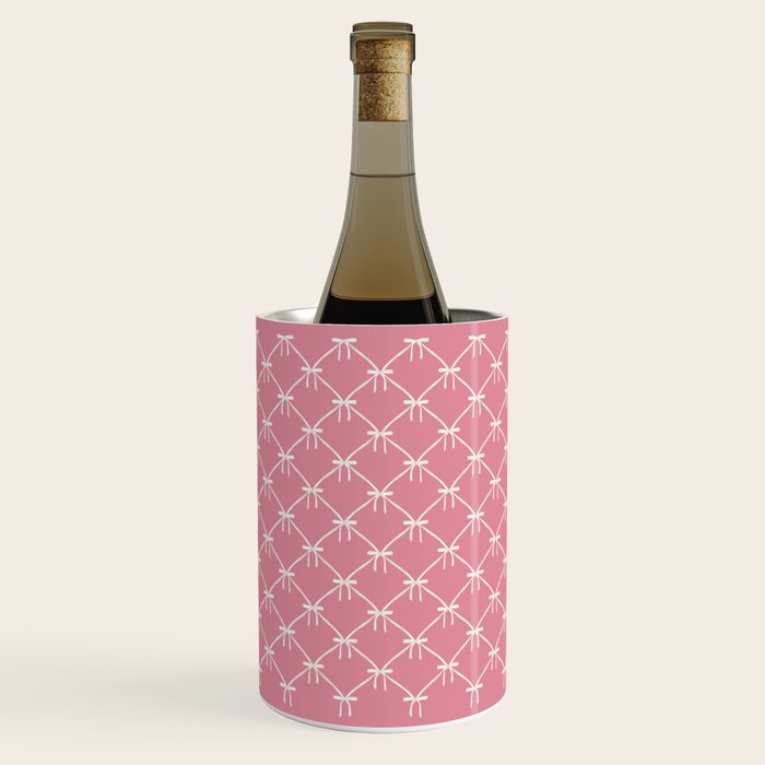 Bows & Ribbons Pattern LI 90s Bubblegum Pink Wine Chiller Gallery Image 1
