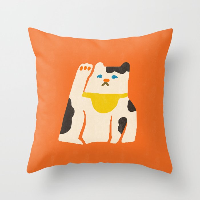 Maneki Neko Throw Pillow Gallery Image 6