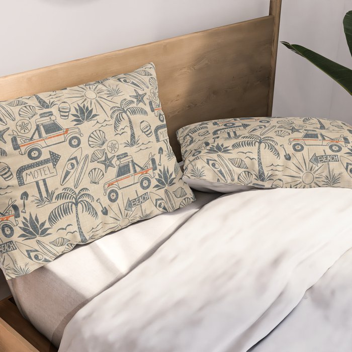 Baja - classic blue and red Pillow Sham Gallery Image 2