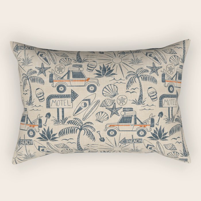 Baja - classic blue and red Rectangular Pillow Gallery Image 1