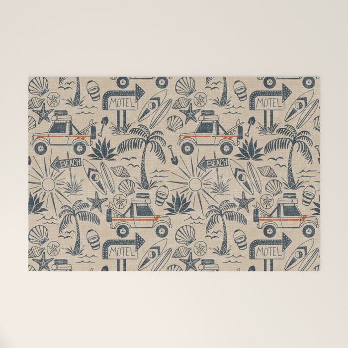 Baja - classic blue and red Welcome Mat Gallery Image 1