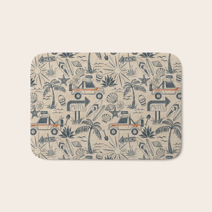 Baja - classic blue and red Bath Mat Gallery Image 1