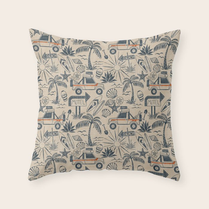 Baja - classic blue and red Throw Pillow Gallery Image 6