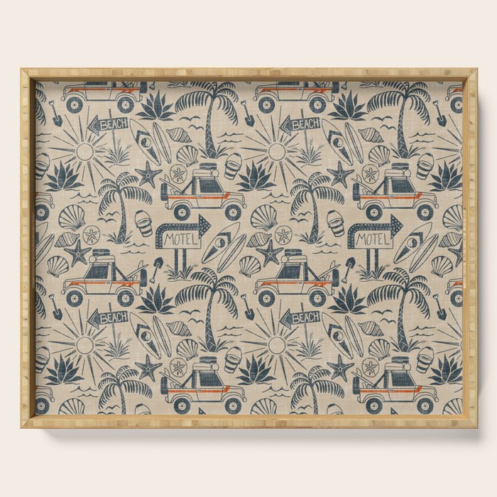 Baja - classic blue and red Serving Tray Gallery Image 1