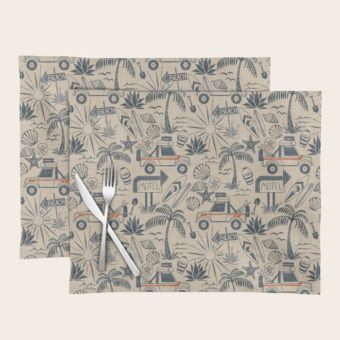 Baja - classic blue and red Placemat Gallery Image 1