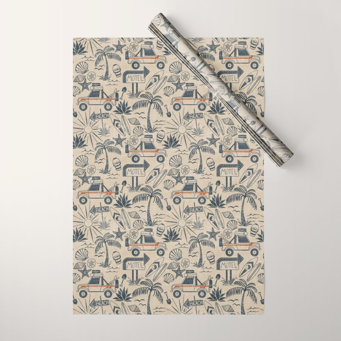 Baja - classic blue and red Wrapping Paper Gallery Image 1