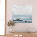 Monterey Coast - Minimalist Ocean Photography Wall Tapestry Gallery Image 2
