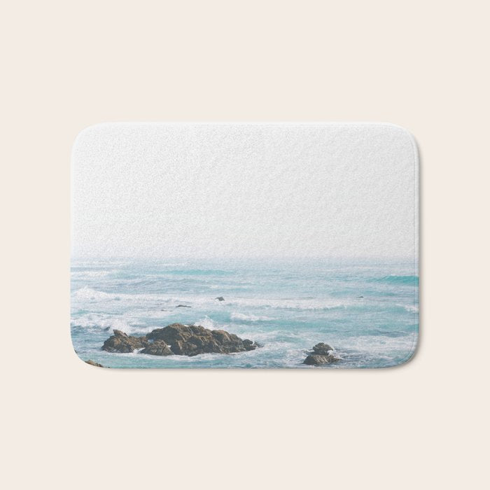 Monterey Coast - Minimalist Ocean Photography Bath Mat Gallery Image 1