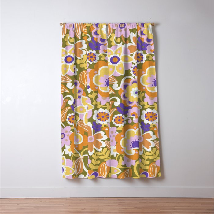 1970s Retro Pattern Window Curtain Gallery Image 3