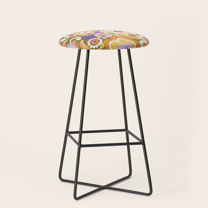 1970s Retro Pattern Stool Gallery Image 1