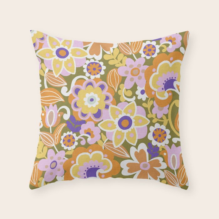 1970s Retro Pattern Throw Pillow Gallery Image 6