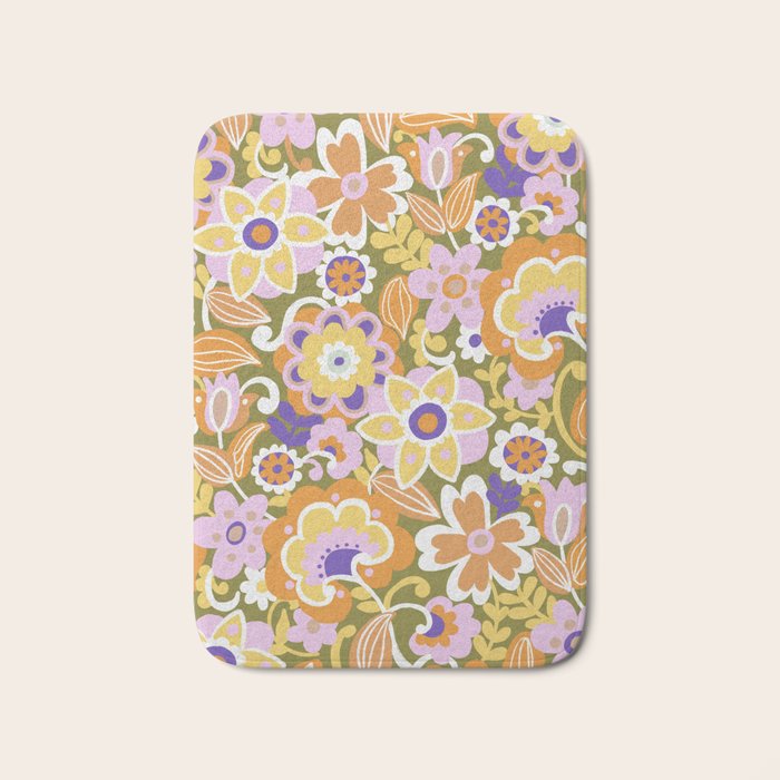 1970s Retro Pattern Bath Mat Gallery Image 1