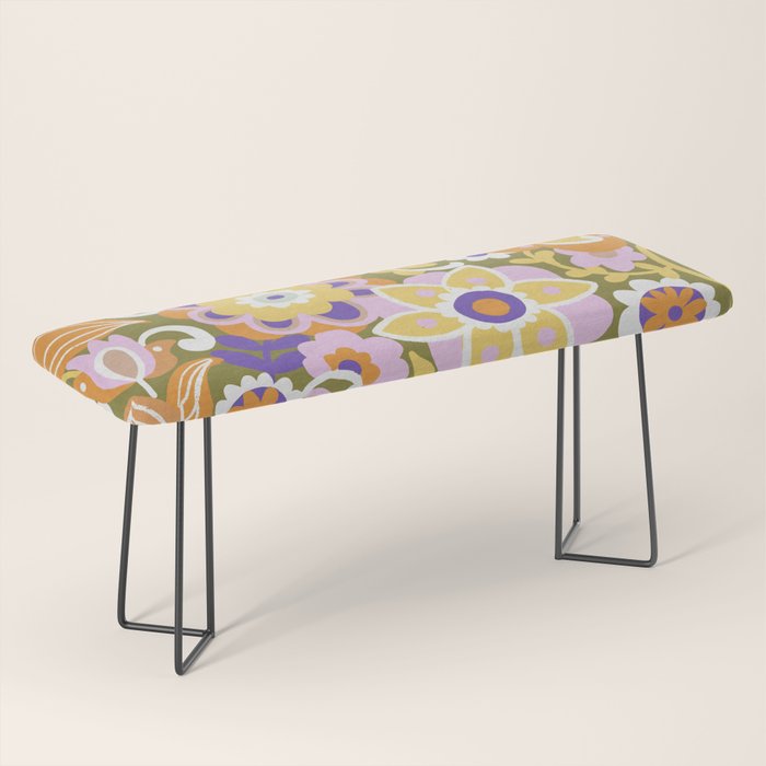 1970s Retro Pattern Bench Gallery Image 1