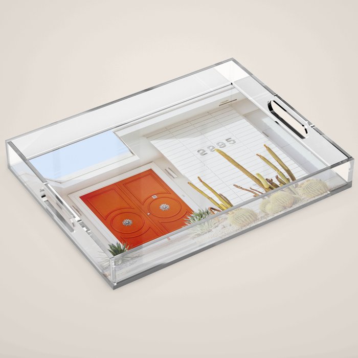 Orange Door in Palm Springs Acrylic Tray Gallery Image 1