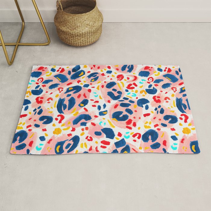 Painted Abstract Leopard Print Rug Gallery Image 1