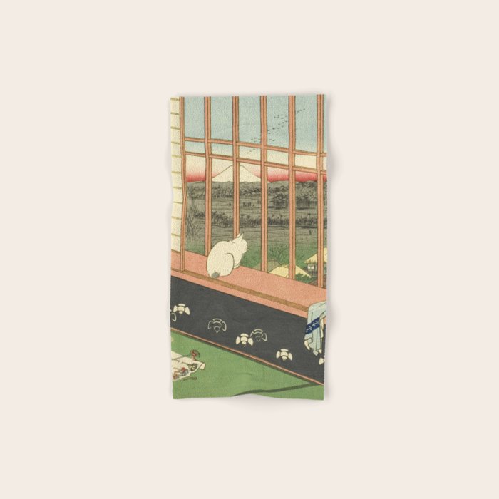 Utagawa Hiroshige - Asakusa Rice Fields, Torinomachi Festival - Vintage Japanese Woodblock Print, 1857 Bath Towel Gallery Image 1