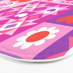 I Love You Checkerboard - Pink Red & Purple Bath Mat Gallery Image 3