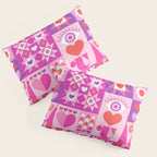 I Love You Checkerboard - Pink Red & Purple Pillow Sham Gallery Image 3