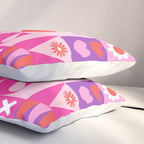 I Love You Checkerboard - Pink Red & Purple Pillow Sham Gallery Image 3