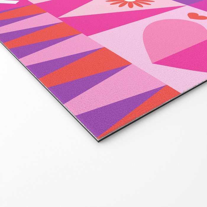 I Love You Checkerboard - Pink Red & Purple Welcome Mat Gallery Image 2