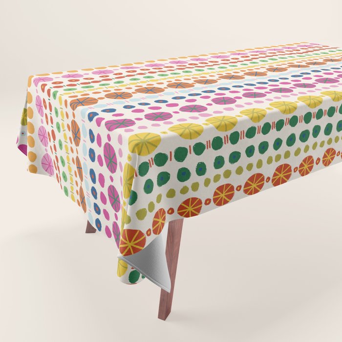 Colorful Hand Drawn Dots Tablecloth Gallery Image 1
